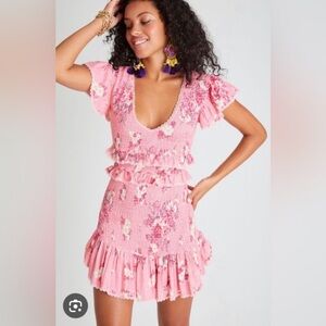 LoveShackFancy Sonora in Raspberry Sz Petite